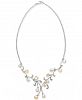 Cultured White & Pink Keshi Freshwater Pearl (7mm) 17" Statement Necklace in Sterling Silver