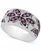 Ruby (7/8 ct. t. w. ) & Diamond Accent Filigree Band in Sterling Silver