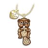 Granddaughter, I Love You So Furry Much Beaver-Shaped Pendant Necklace