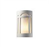 CER-5380W-HMCP-GU24 - Justice Design - Small Arch Window Closed Top Outdoor - ADA Sconce Hammered Copper Finish (Textured Faux)Textured Faux - Ambiance