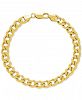 Curb Link Wide Chain Bracelet in 18k Gold-Plated Sterling Silver