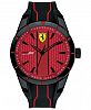 Ferrari Men's Red Rev Black Silicone Strap Watch 44mm