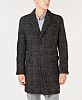 Michael Kors Men's Classic/Regular Fit Black & White Glen Plaid Top Coat