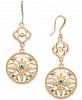 Charter Club Gold-Tone Crystal Double Drop Earrings, Created for Macy's