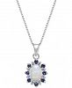 Multi-Gemstone (3/4 ct. t. w. ) & Diamond Accent 18" Pendant Necklace in 14k White Gold