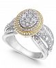 Diamond Two-Tone Oval Cluster Ring (2 ct. t. w. ) in 14k Gold & White Gold
