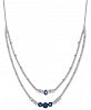 Danori Silver-Tone Crystal & Stone Double-Layer Necklace, 16" + 1" extender, Created for Macy's