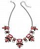 Charter Club Silver-Tone Crystal & Stone Flower Statement Necklace, 17" + 2" extender, Created for Macy's