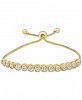 Lab-Created White Sapphire (3-7/8 ct. t. w. ) Bolo Bracelet in 14k Gold-Plated Sterling Silver