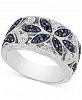Sapphire (7/8 ct. t. w. ) and Diamond Accent Antique Band in Sterling Silver