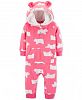 Carter's Baby Girls 1-Pc. Bear-Print Hooded Coverall