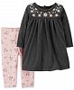 Carter's Baby Girls 2-Pc. Embroidered Dress & Floral-Print Leggings Set