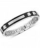 Men's Diamond Link Bracelet (1/10 ct. t. w. ) in Stainless Steel & Black Ion-Plate