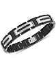 Men's Black Sapphire Link Bracelet (5/8 ct. t. w. ) in Stainless Steel & Black Ion-Plate