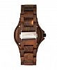 Earth Wood Gila Wood Bracelet Watch W/Magnified Date Brown 43Mm