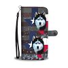 Siberian Husky Dog Print Wallet Case-Free Shipping-TX State - Samsung Galaxy J5