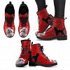 Valentine's Day Special Poodle On Red Print Boots For Women-Free Shipping - Women's Leather Boots - Black - Valentine's Day Special Poodle On Red Print Boots For Women-Free Shipping / US7 (EU38)