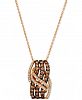 Le Vian Chocolatier Diamond Overlap 18" Pendant Necklace (3/4 ct. t. w. ) in 14k Rose Gold