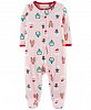 Carter's Baby Girls Holiday-Print Fleece Footed Coverall