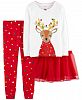 Carter's Toddler Girls 3-Pc. Reindeer Tutu Pajamas Set