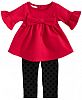 First Impressions Baby Girls 2-Pc. Bow Tunic & Dot-Print Leggings Set, Created for Macy's