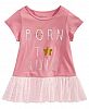 First Impressions Baby Girls Rule-Print Cotton Peplum Top, Created for Macy's