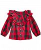 First Impressions Baby Girls Ruffled Plaid Cotton Shirt, Created for Macy's