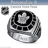 Men's Personalized NHL® Team Ring With Black Onyx Inlay
