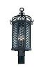 PF2375OI - Troy Lighting - Los Olivos - One Light Outdoor Post Lantern Old Iron Finish with Amber Mist Glass - Los Olivos