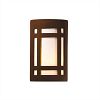 CER-7495-WHT-GU24 - Justice Design - Large Craftsman Window Open Top and Bottom Sconce White Gloss Finish (Glaze)Glazed - Ambiance