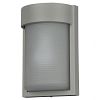 20041MG-SAT/RFR - Access Lighting - Destination - 10.23 Inch One Light Outdoor Bulkhead Wall Mount A-19 E-26 Incandescent Satin Finish with Ribbed Frosted Glass - Destination
