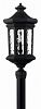 1601MB-LL - Hinkley Lighting - Raley - Four Light Outdoor Post Mount 5W LED Candelabra Museum Black Finish with Clear Waterglass - Raley