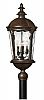 1891RK - Hinkley Lighting - Windsor - 30 Inch Outdoor Post Mount 40W Candelabra Base River Rock Finish with Clear Optic Water Glass -