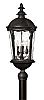 1891BK - Hinkley Lighting - Windsor - 30 Inch Outdoor Post Mount 40W Candelabra Base Black Finish with Clear Water Glass -