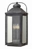 1858DZ-LL - Hinkley Lighting - Anchorage - 25 Inch Four Light Outdoor Wall Mount 5W LED Candelabra Base Aged Zinc Finish with Clear Glass -