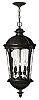 1892BK - Hinkley Lighting - Windsor - 28.5 Inch Outdoor Hanging Lantern 40W Candelabra Base Black Finish with Clear Water Glass -