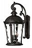 1899BK - Hinkley Lighting - Windsor - 25.75 Large Outdoor Wall Mount 40W Candelabra Base Black Finish with Clear Water Glass -