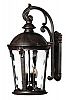 1899RK - Hinkley Lighting - Windsor - 25.75 Large Outdoor Wall Mount 40W Candelabra Base River Rock Finish with Clear Optic Water Glass -
