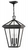 2562MB - Hinkley Lighting - Alford Place - Three Light Outdoor Hanging Lantern Museum Black Finish with Clear Glass -