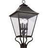 OL14407SBL - Feiss - Galena - Four Light Outdoor Post/Pier Lantern Sable Finish with Clear Seeded Glass - Galena