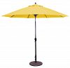 736bk27 - Galtech International - 9' Standard Auto Tilt Octagonal Umbrella 27: Lemon Yellow BK: BlackSuncrylic - Quick Ship -