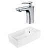 AI-18035 - American Imaginations - 19 Inch Above Counter Vessel Set For 1 Hole Right Faucet - Faucet IncludedChrome/White Finish -