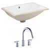 AI-22732 - American Imaginations - 20.75 Inch Rectangle Undermount Sink Set with 3H8-in. FaucetChrome/White Finish -