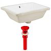 AI-24793 - American Imaginations - 18.25 Inch Rectangle Undermount Sink Set with Overflow Drain IncludedRed/White Finish -