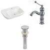 AI-26112 - American Imaginations - 23.5 Inch Wall Mount Vessel Set For 1 Hole Center Faucet - Faucet IncludedChrome/White Finish -