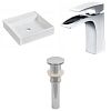 AI-26081 - American Imaginations - 17.5 Inch Above Counter Vessel Set For 1 Hole Center Faucet - Faucet IncludedChrome/White Finish -