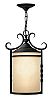1142OL-GU24 - Hinkley Lighting - Casa - One Light Outdoor Hanging Lantern Light Amber Etched 26W GU24Olde Black Finish - Casa