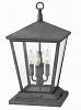 1437DZ-LL - Hinkley Lighting - Trellis - Four Light Outdoor Post Top/Pier Mount LED CandelabraAged Zinc Finish with Clear Glass -