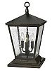 1437RB - Hinkley Lighting - Trellis - Four Light Outdoor Post Top/Pier Mount CandelabraRegency Bronze Finish with Clear Seedy Glass -