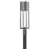 1321HE-GU24 - Hinkley Lighting - Shelter - One Light Outdoor Post Mount GU24 18 WattHematite Finish with Clear Seedy Glass - Dwell